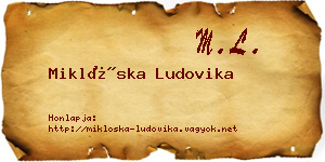 Miklóska Ludovika névjegykártya